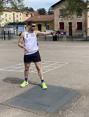 Florian Dérail à l'entraînement